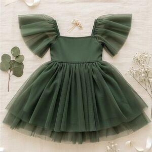 Elegant Green Kids Formal Dress